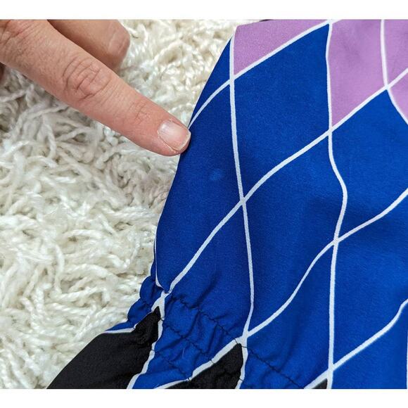 Billabong Spaghetti Strap Geometric Print Dress Black Blue Purple Large - Picture 10 of 15